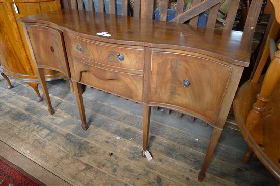 George III style mahogany serpentine sideboard(-)